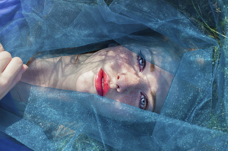 1080P, blue eyes, veils, women, freckles, redhead