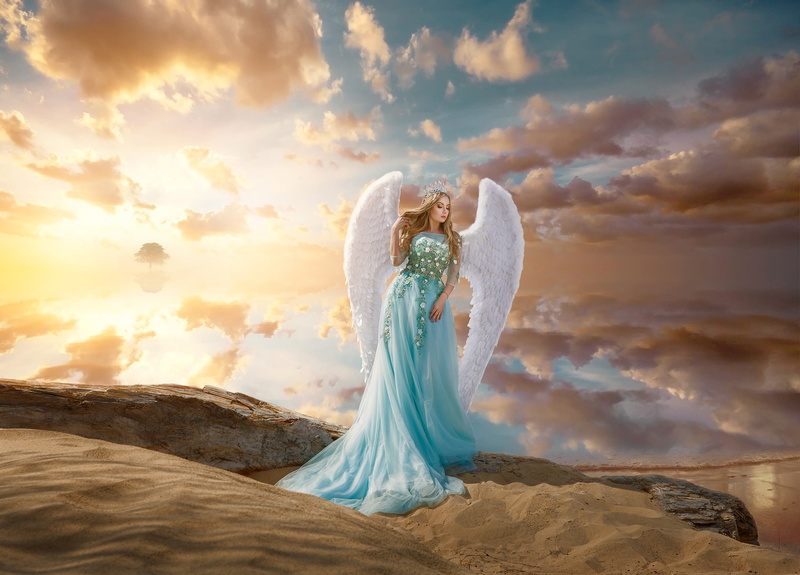 model, wedding dress, standing, event, wings, celebration, adult, newlywed, one person, bride, young women, fashion, wedding, sunset, 1080P, beautiful woman