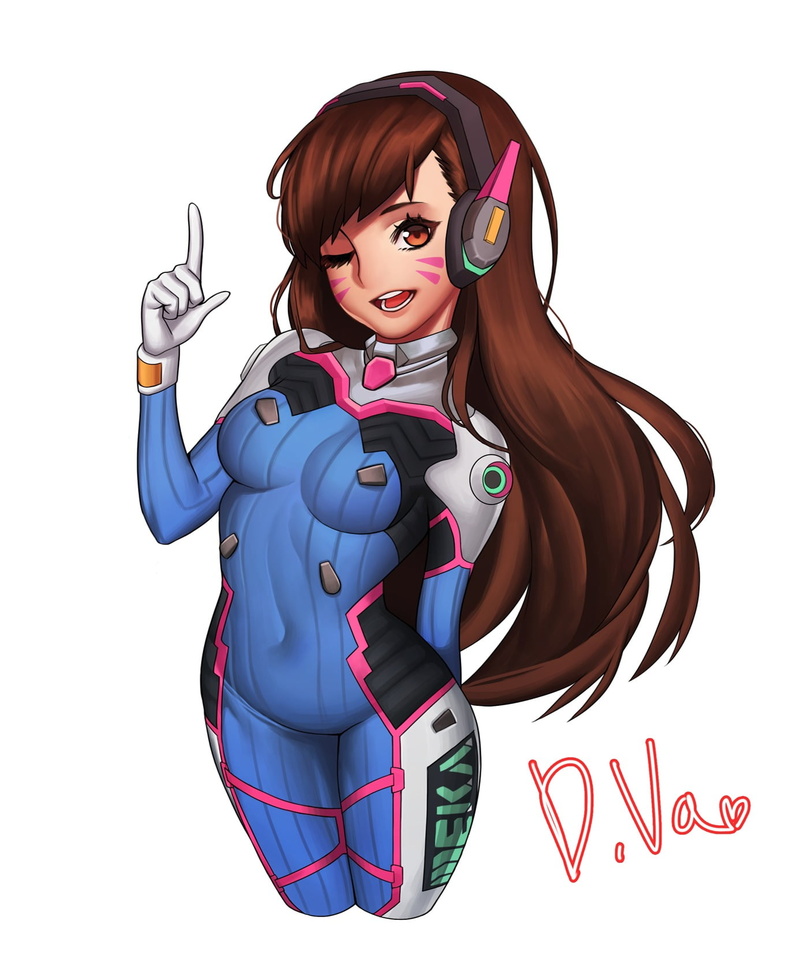 fashion, indoors, emotion, looking at camera, D.Va (Overwatch), happiness, young adult, one person, adult, cut out, human body part, anime, Overwatch, 720P