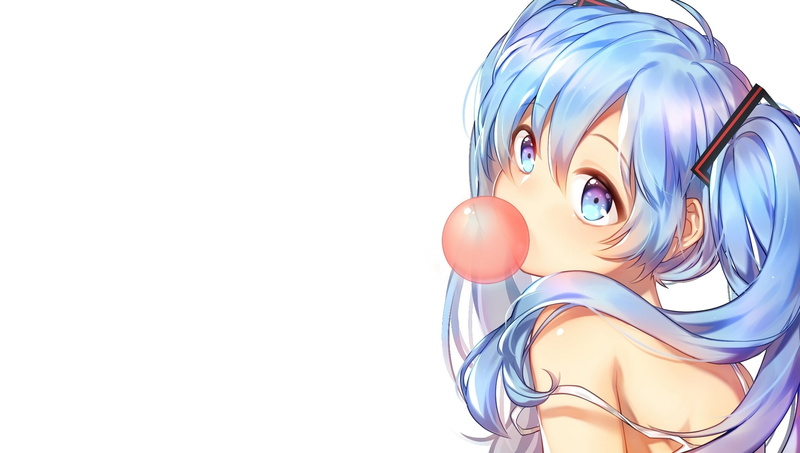 young women, white background, portrait, multi colored, copy space, representation, 1080P, cut out, hairstyle, human representation, indoors, blue, vocaloid