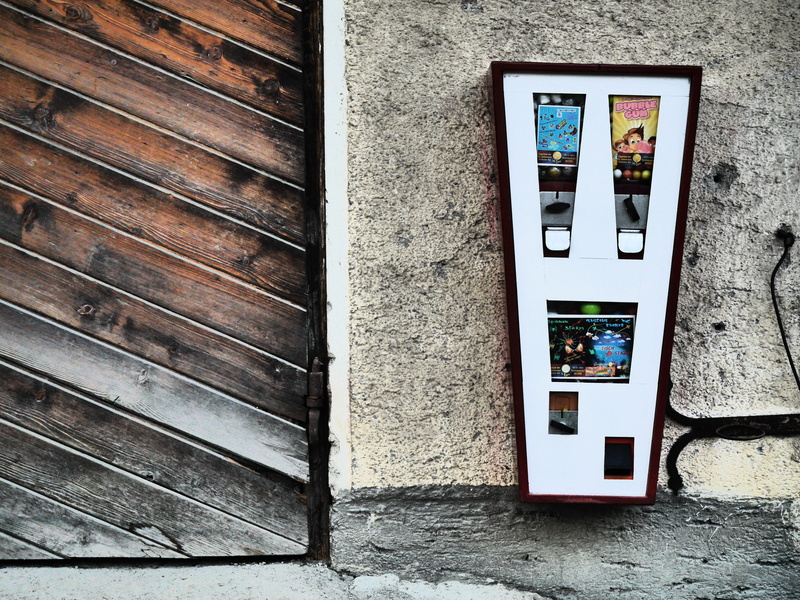 Retro, Children, 70 years, technology, no people, wall - building feature, vending machine, day, building, pattern, communication, building exterior, telephone