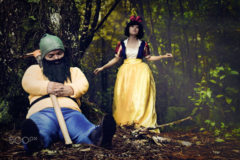 dwarfs, hairstyle, young adult, fashion, forest, front view, nature, costume, 1080P, fantasy art, full length, two people, females, witch, fantasy girl