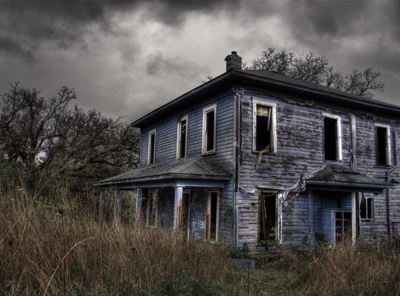 Holidays, House, 2K, tree, outdoors, obsolete, nature, sky, abandoned, residential district, blue, land, cottage, architecture, old, wooden, day, building