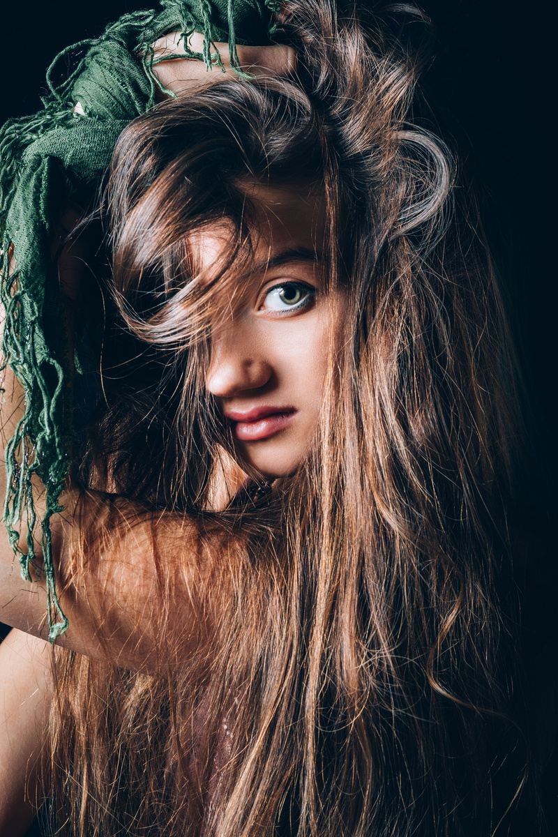 tropical, beautiful people, black background, 2K, blond hair, human face, beauty, young women, one person, long hair, portrait, nomi bontegard, women