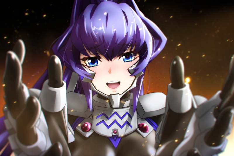 blue hair, aqua eyes, blush, long hair, Mitsurugi Meiya, Muv-Luv, 2K, tears
