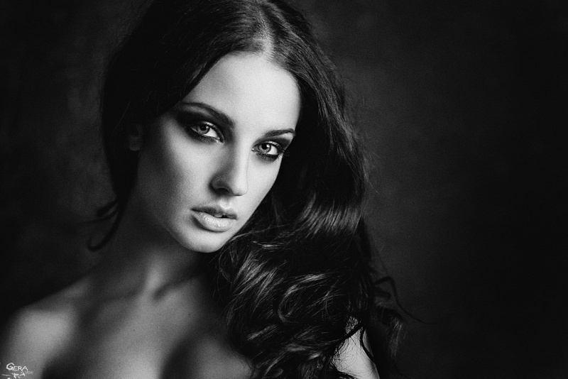hair, headshot, 1080P, hairstyle, fashion, black background, beautiful woman, Georgy Chernyadyev, young women, indoors, women, beautiful people, looking at camera