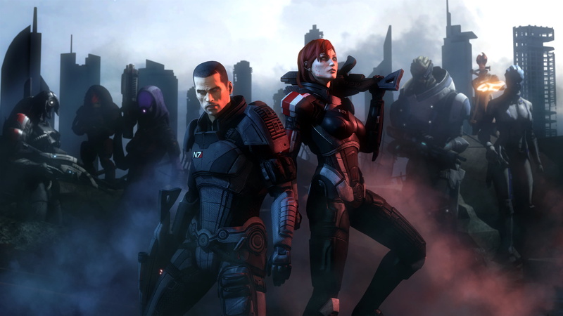 liara t soni, asari, garrus vakarian, ruins, legion, talizorah, red, 2K, Urdnot Wrex, geth, mass effect, turian, destruction, bounty hunter, mercenary