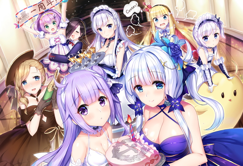 Ark Royal (Azur Lane), Belfast (Azur Lane), Azur Lane, manjuu, Unicorn (Azur Lane), cleavage, Javelin (Azur Lane), Illustrious (Azur Lane), 4K, Hood (Azur Lane)