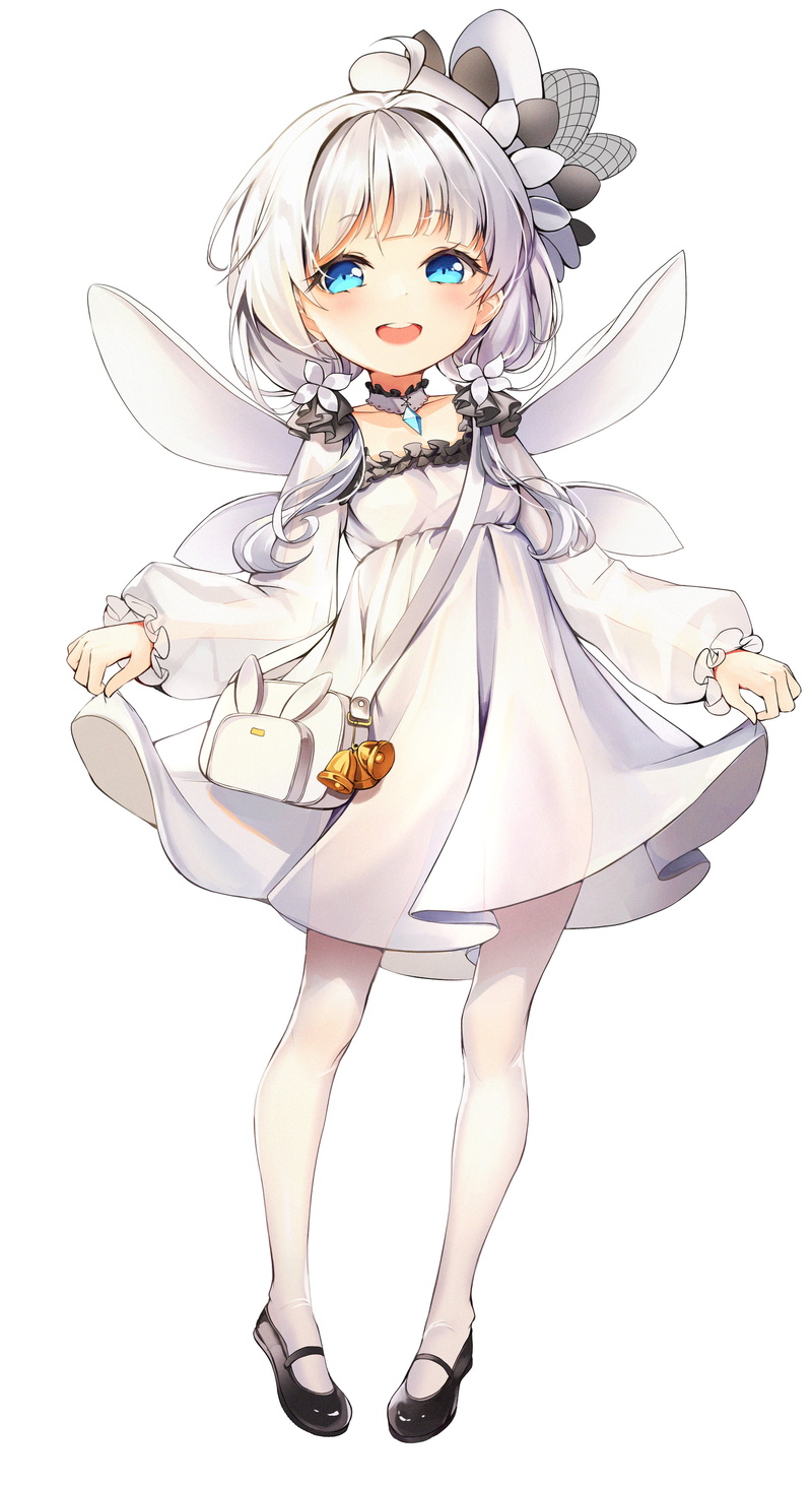 Azur Lane, 4K, Little Illustrious (Azur Lane), white stockings, blue eyes, children, white dress, white hair