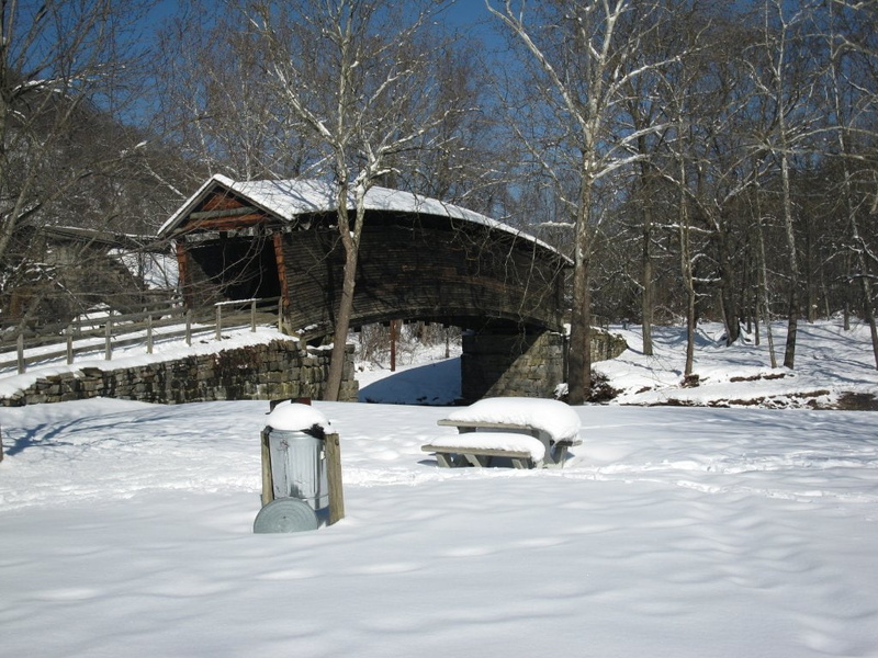 hd, architecture, VA, bridge, Covington, covered, Covered Bridges, humpback, Snow Scenes, bridges, 480P, art