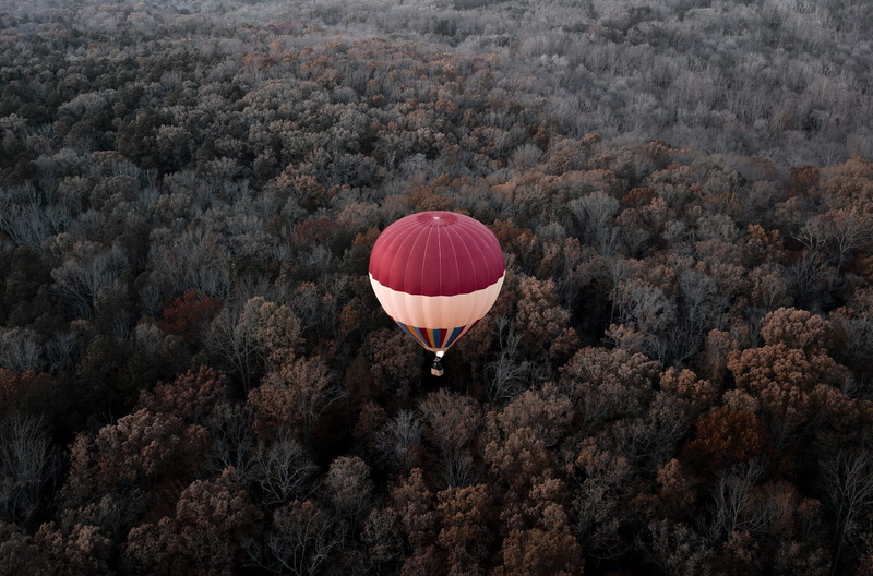 USA, VA, 1080P, flight, forest, height, balloon, autumn, America