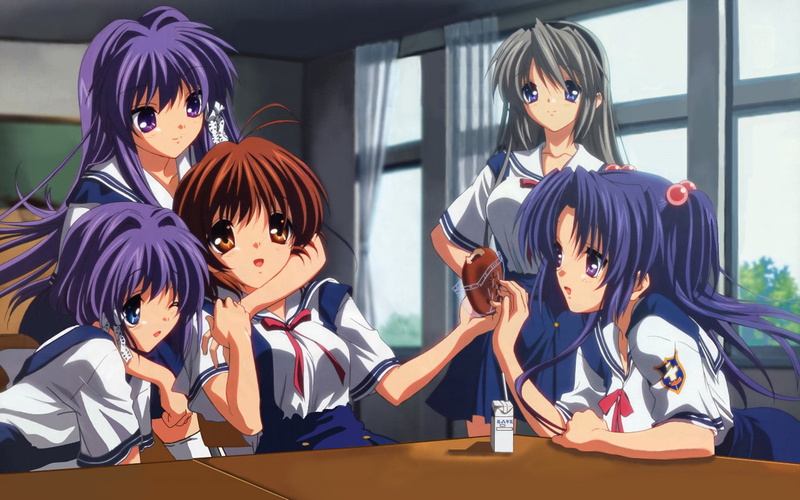 Anime, Clannad, Kyou Fujibayashi, Ryou Fujibayashi, Tomoyo Sakagami, Nagisa Furukawa, 720P, Kotomi Ichinose