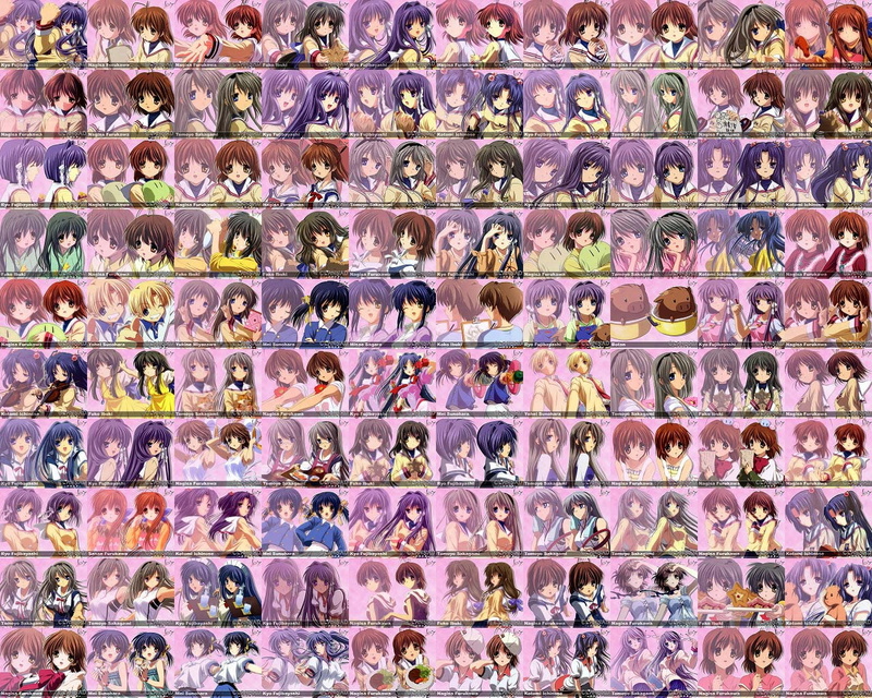 Botan (Clannad), Nagisa Furukawa, Youhei Sunohara, Ryou Fujibayashi, Misae Sagara, Tomoyo Sakagami, Kyou Fujibayashi, Kotomi Ichinose, Clannad, Mei Sunohara
