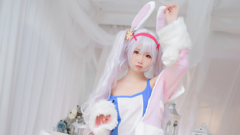 women, cosplay, Asian, Laffey (Azur Lane), 4K, Zelizer Mbxer, bunny ears