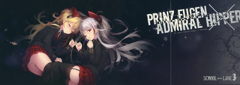 school uniform, 5K, blonde, anime, Admiral Hipper (Azur Lane), stockings, gray hair, panties, zettai ryouiki, schoolgirl, Azur Lane, sleeping, Prinz Eugen