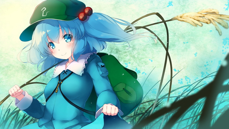 nitori, chihiro, touhou, 1080P, gengetsu, hat, lift, eyes, long, hair, aqua, blush, com, 260630, konachan, kawashiro, skirt