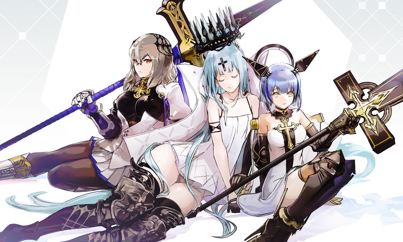 Saint Louis (Azur Lane), Gascogne (Azur Lane), anime girls, 4K, anime, Champagne(Azur Lane), Azur Lane