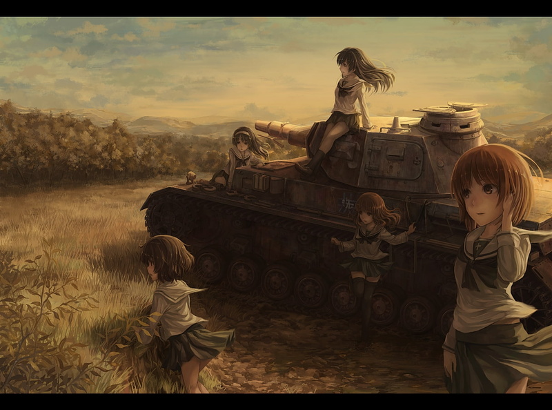 miho, isuzu, saori, akiyama, girls, 720P, grass, takebe, und, hana, seifuku, panzer, lif, nishizumi, yukari, lif ppp, reizei, mako