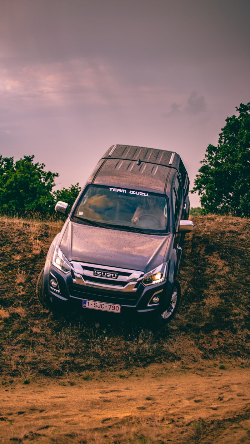 obsolete, decent, plant, text, off road, isuzu, outdoors, nature, pick up, mode of transportation, ruined, field, pickup, 4K, motor vehicle, old, annick de geyter
