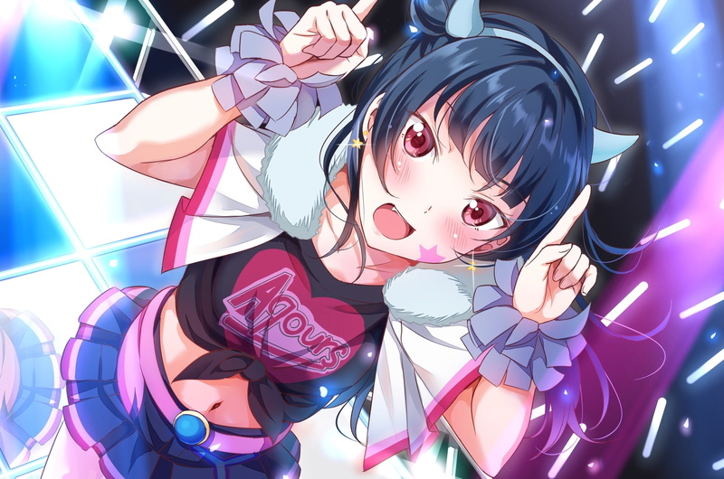 illuminated, 1080P, close-up, pink color, multi colored, short hair, Anime, real people, representation, high angle view, indoors, sunglasses, art and craft
