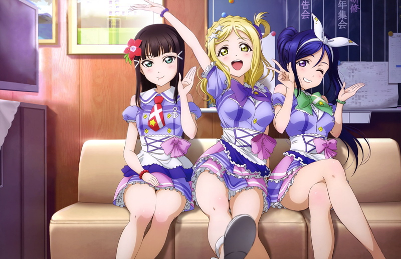 Love Live! Sunshine!!, Riko Sakurauchi, 1080P, Yoshiko Tsushima, Anime, Mari Ohara