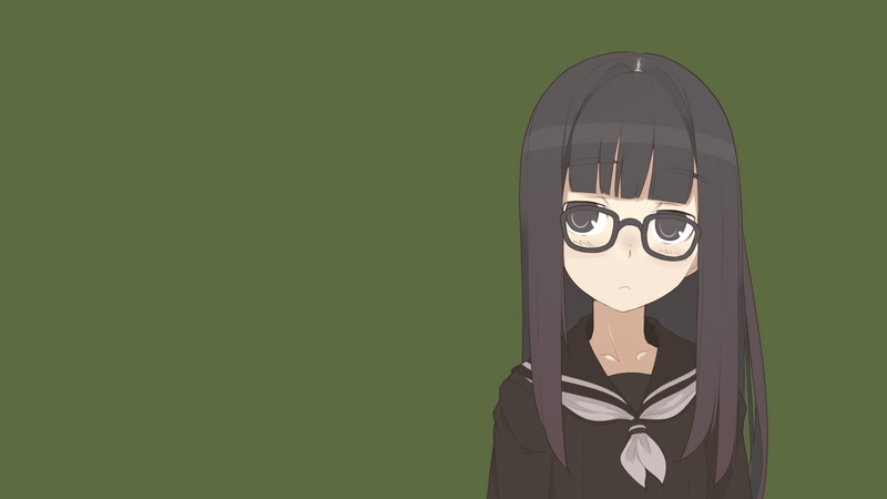 school uniforms, art, girls, glasses, school, 1080P, hd, uniforms, hot, black, hair, anime, x