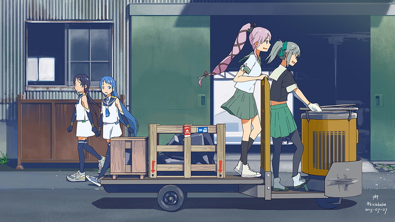 Anime, Yura (Kancolle), Samidare (Kancolle), Yuubari (Kancolle), 1080P, Kantai Collection, Suzukaze (Kancolle)