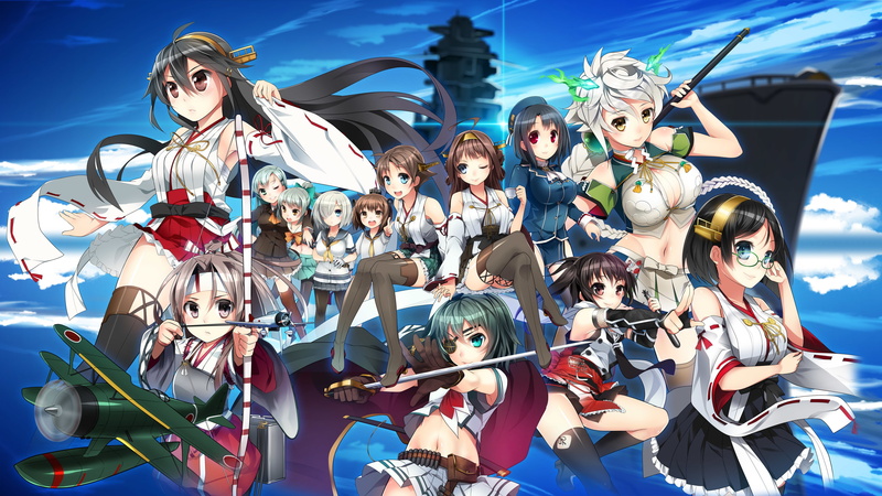 art, Girls, unryuu aircraft carrier, hiei battleship, smile, suzuya heavy cruiser, 4K, eyes, kuro chairo no neko, yukikaze destroyer, kuro, Sea, takao heavy cruiser