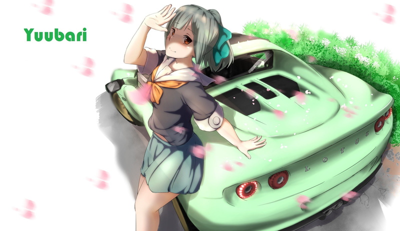 yuubari kancolle kantai collection car lotus elise anime girls, 2K