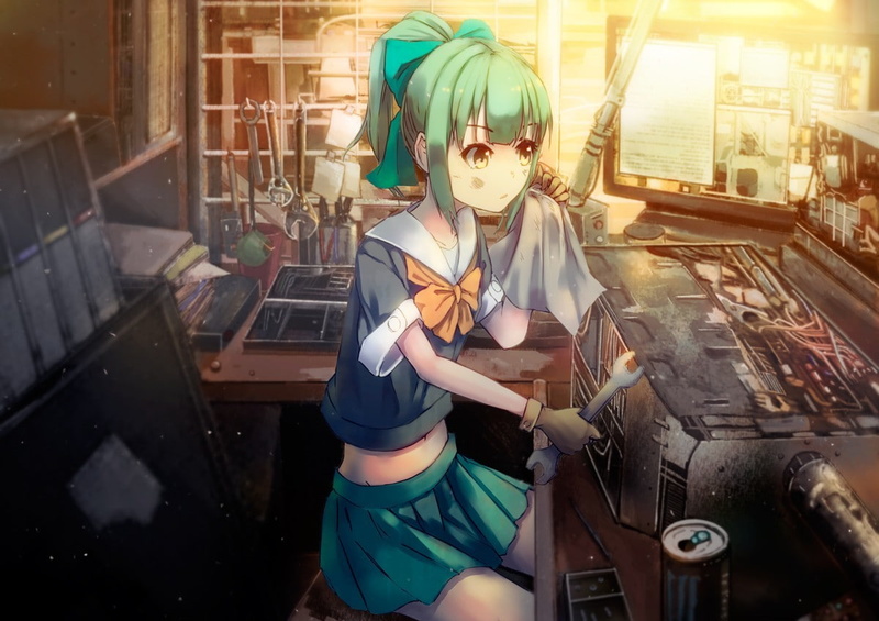 anime anime girls artwork kantai collection yuubari kancolle, 480P