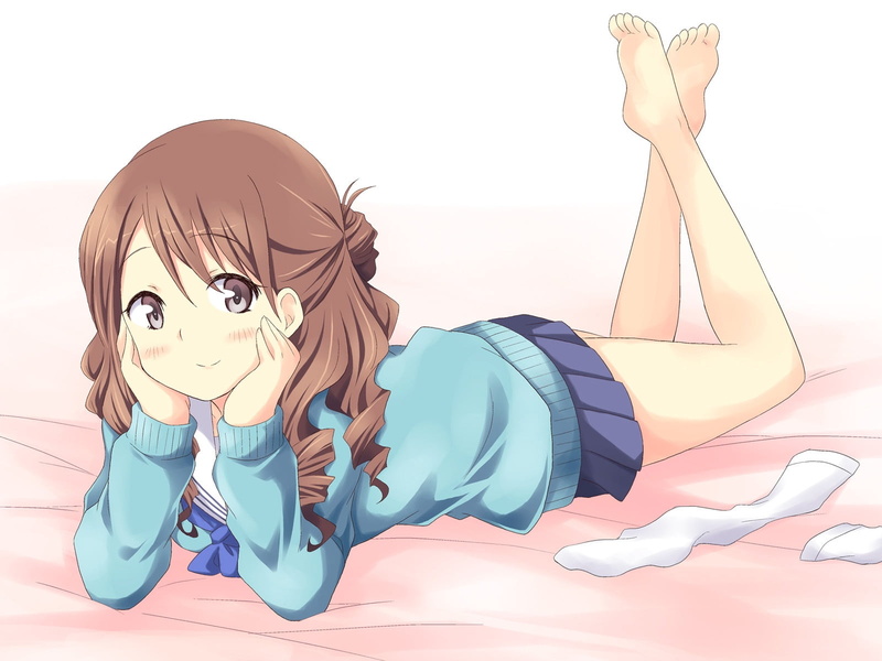 close-up, child, brunette, smile, art and craft, nature, character, people, 720P, creativity, girls, haired, wakura yuina, socks, brown, real people, indoors