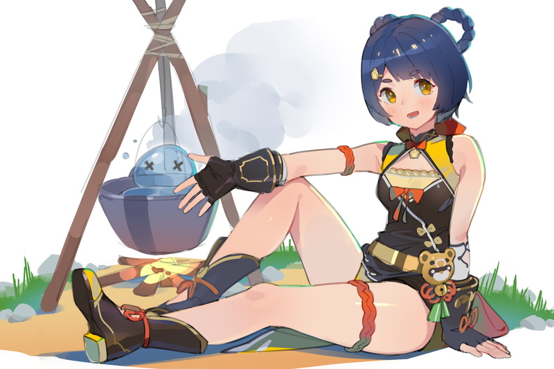 4K, anime girls, Genshin Impact, Xiangling (Genshin Impact)