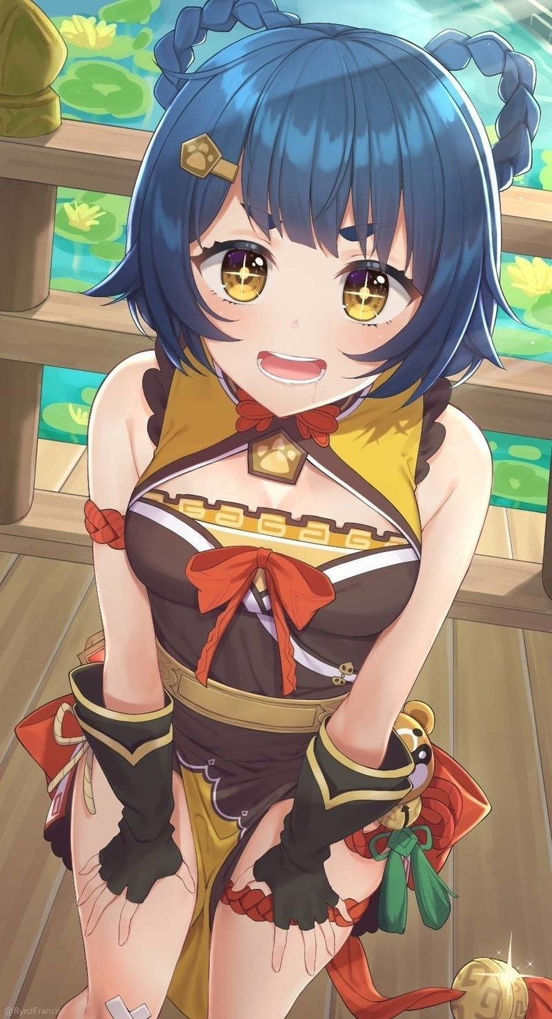 Chinese dress, Genshin Impact, Xiangling (Genshin Impact), anime girls, 720P