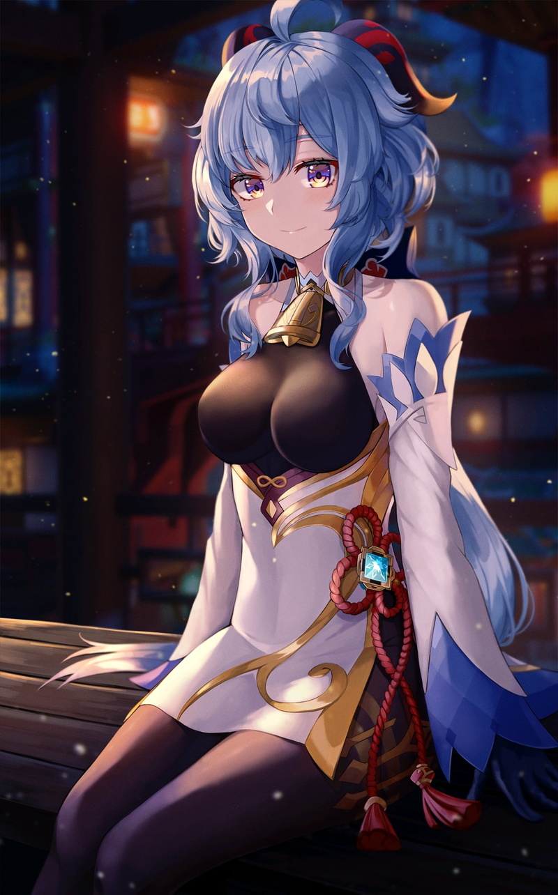 anime girls, 1080P, Genshin Impact, bodystockings, Ganyu (Genshin Impact)