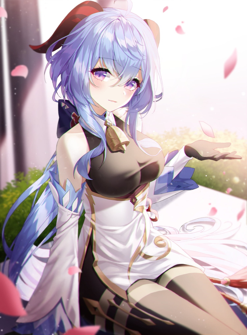 Ganyu (Genshin Impact), anime girls, bodystockings, Genshin Impact, 1080P