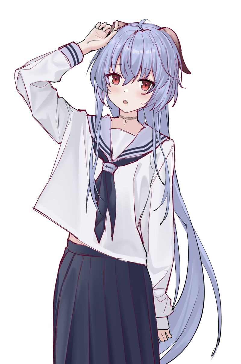 Genshin Impact, Ganyu (Genshin Impact), anime girls, school uniform, 2K