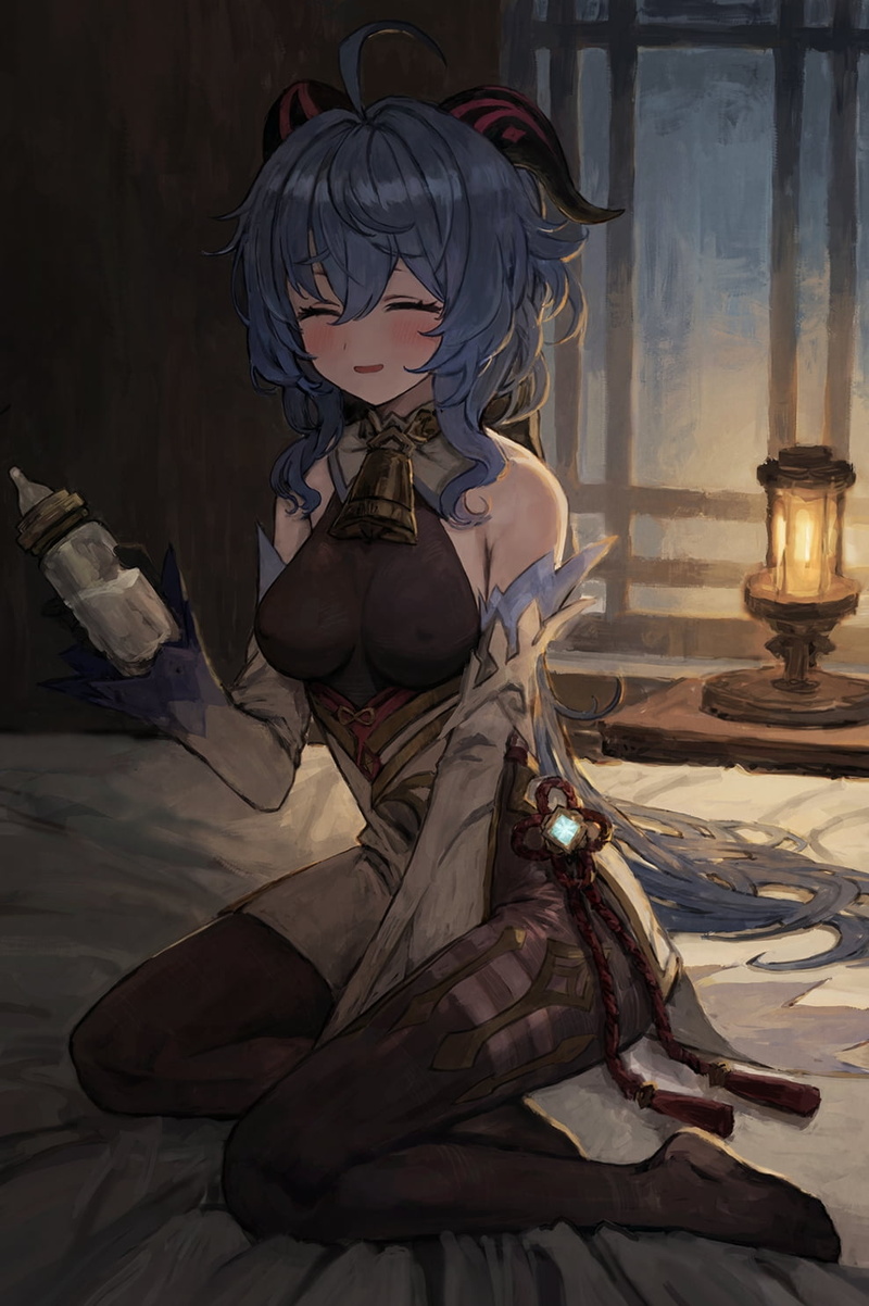 anime girls, Ganyu (Genshin Impact), Genshin Impact, pantihose, 720P