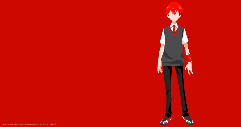 Orange Hair, SSSS.Gridman, Yuuta Hibiki, 8K, Anime, School Uniform, Boy