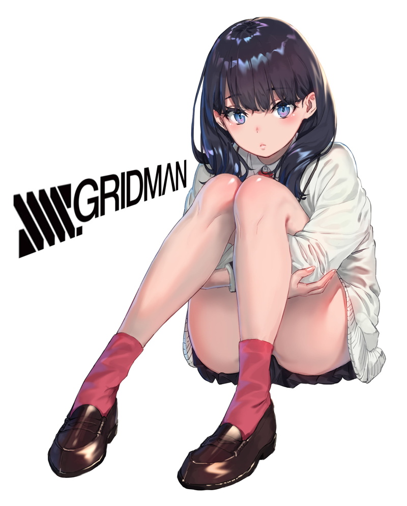 Rolua Noa, socks, anime girls, artwork, SSSS.GRIDMAN, skirt, anime, 2D, digital art, shoes, fan art, 1080P, illustration, Takarada Rikka