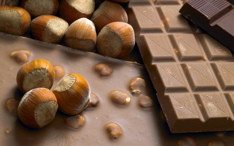 large group of objects, ingredient, chocolate Bar, tile, chocolate Candy, almond, still life, chocolate Truffle, food, wood, directly above, studio Shot
