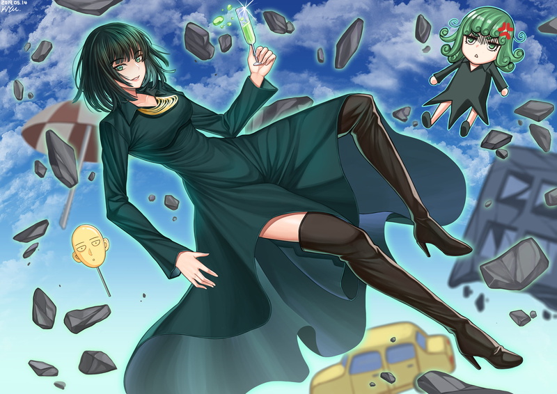 One-Punch Man, 2K, Saitama (One-Punch Man), Tatsumaki (One-Punch Man), Fubuki (One-Punch Man), Thigh Boots, Anime
