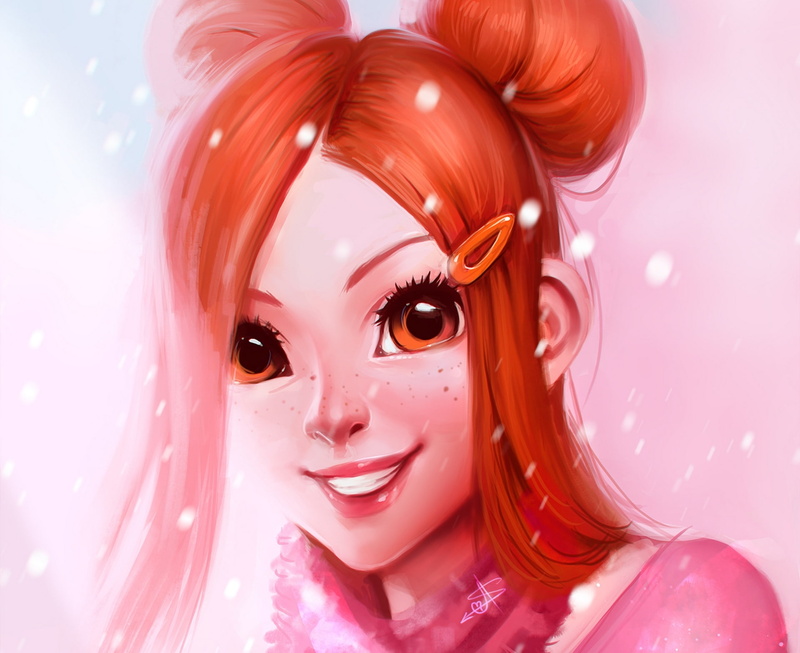 barrette, lovely complex, smile, 1080P, face, ayyasap, moving complex, Koizumi lynx, anime, girl, art, freckles