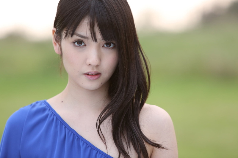 beautiful woman, bangs, close-up, Asian, black hair, women, portrait, Sayumi Michishige, front view, hair, day, hairstyle, looking at camera, young adult