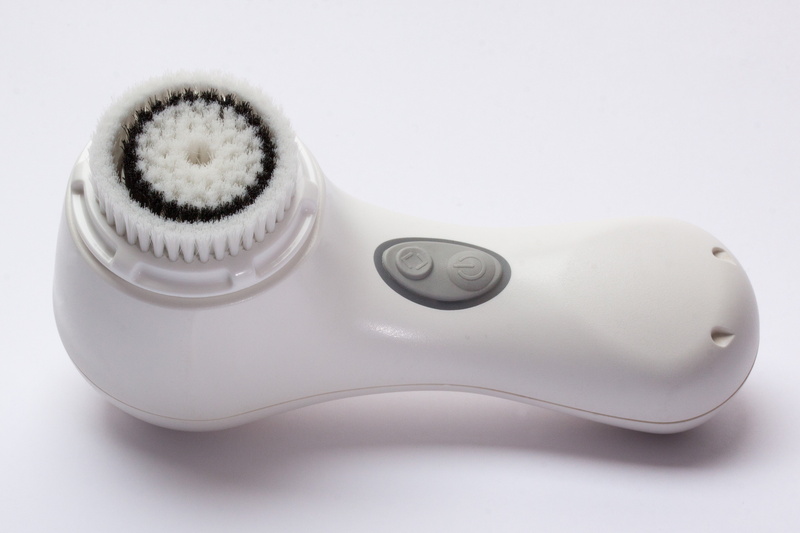 two objects, simplicity, protection, cleaning brush, sophisticated technology, security, brush head, professional facial cleansing, ergonomic, white background