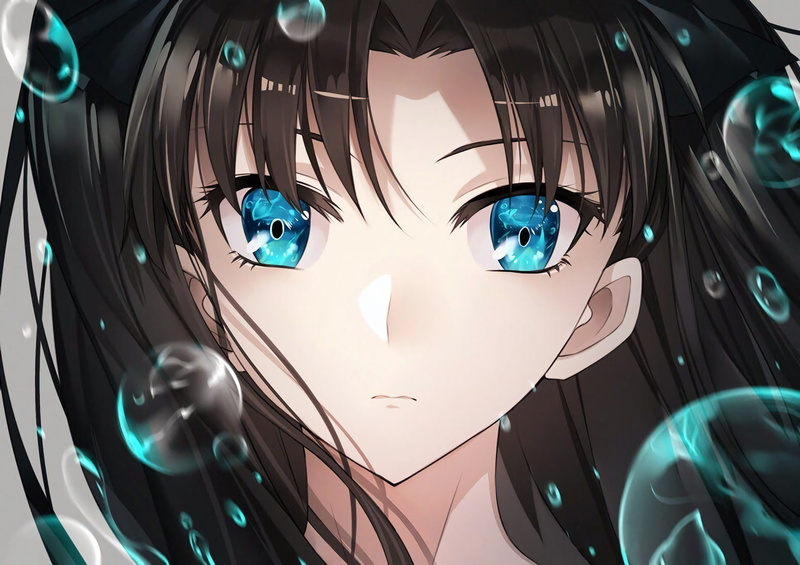 long hair, bubble, Fate/Stay Night: Unlimited Blade Works, Tohsaka Rin, 720P, anime girls
