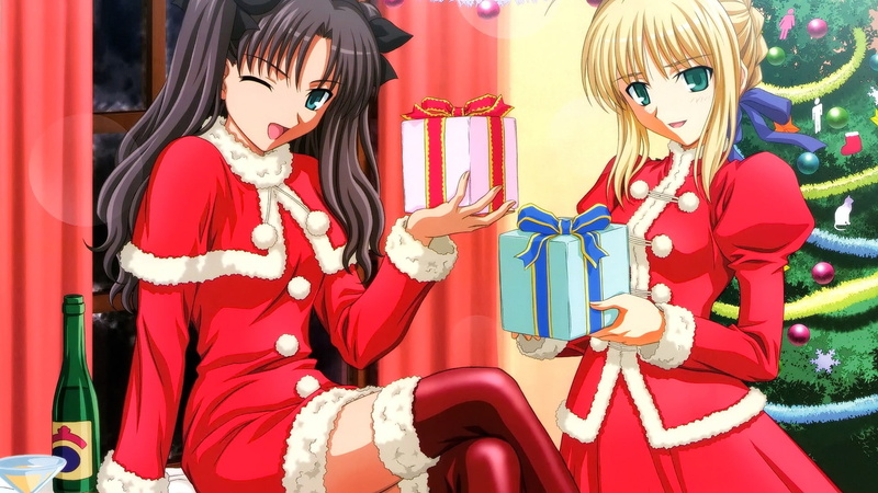 real people, toy, anime girls, Christmas, women, costume, festival, leisure activity, Tohsaka Rin, Saber, art and craft, female likeness, Fate Series, day