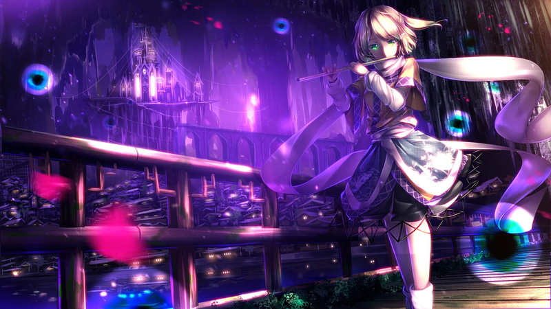 leisure activity, women, one person, enjoyment, digital composite, hairstyle, anime, Mizuhashi Parsee, full length, disco dancing, flute, dancing, 720P