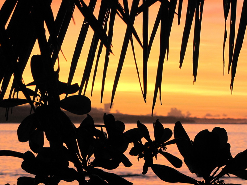 tropical, 2K, ocean, polynesia, beach, desert, island, sand, sunset, samoa, dusk, orange, south-pacific