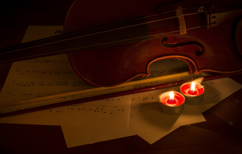 tea light, fire - natural phenomenon, musical instrument, fire, lighting equipment, still life, ceiling, indoors, illuminated, candles, heat - temperature