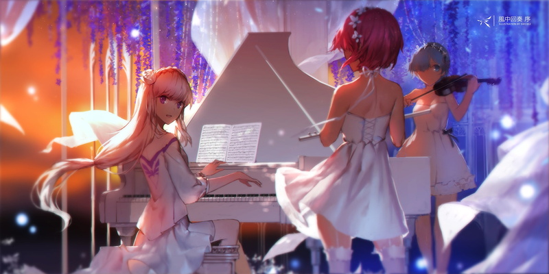 re: zero, flute, emilia, 1080P, rem, ram, Anime, piano, violin